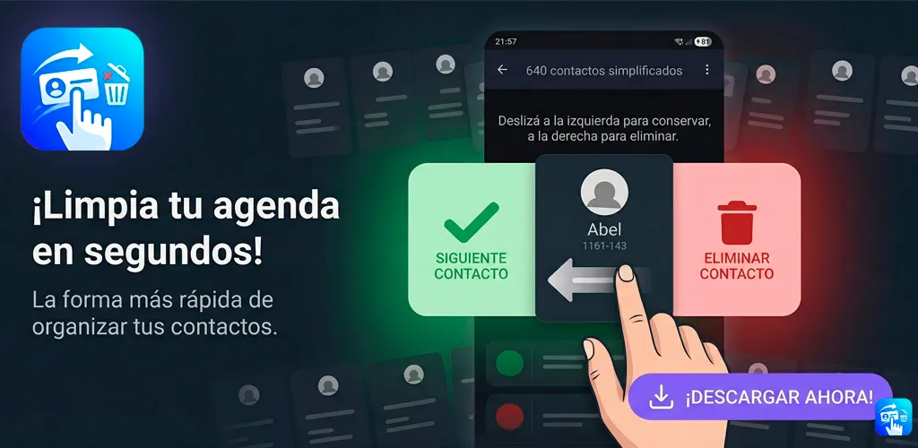 Eliminar contactos deslizando: imagen de presentación